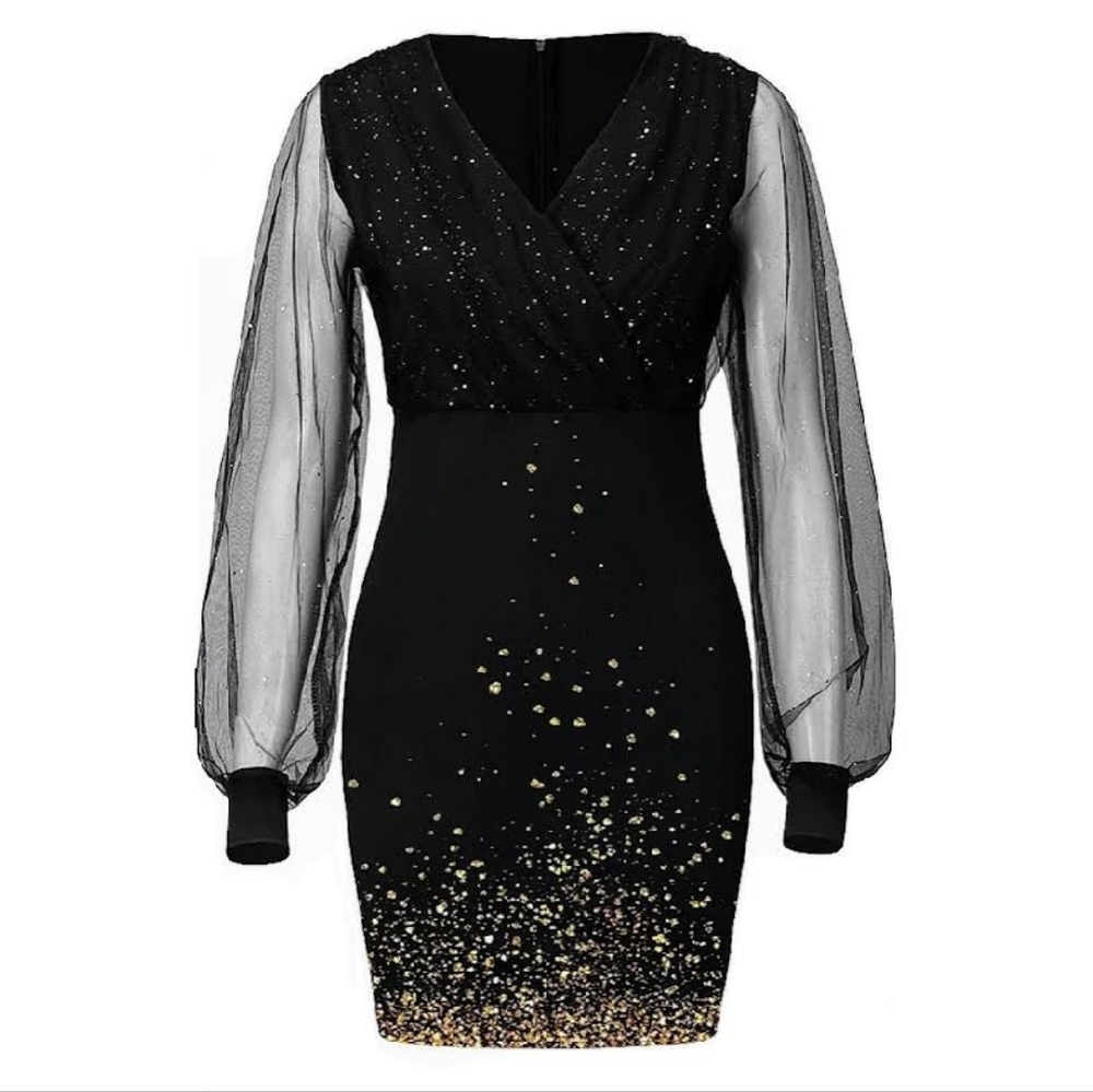 Black and Gold Cocktail Dress